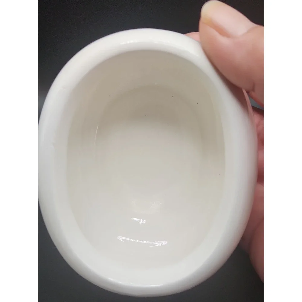 Vtg 80s Empty Coty Sophia White Milk Glass Powder Jar With Original Oval Puff